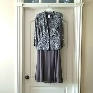 Alex Evening Dress and Jacket in Gray